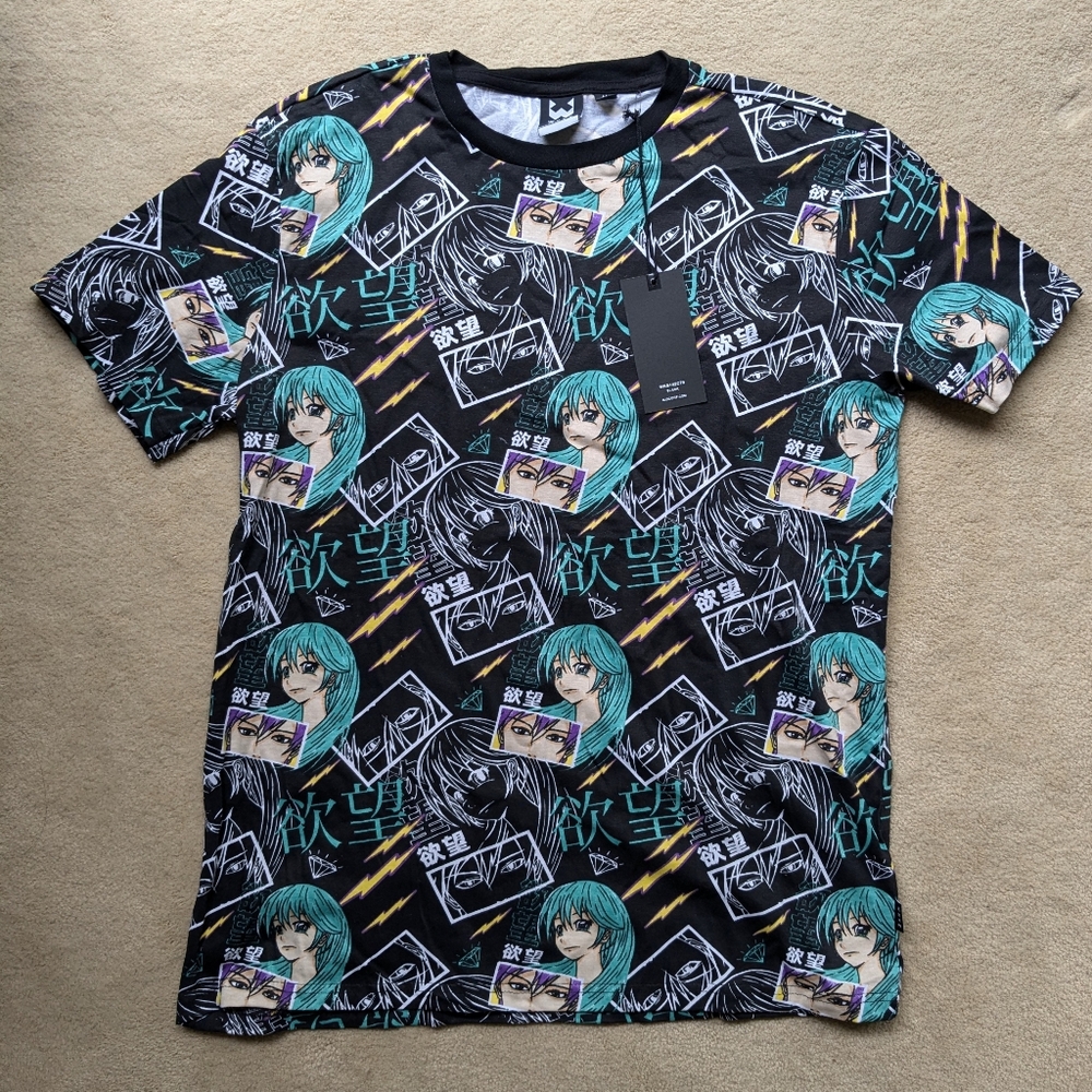 NWT WXYZ Black Anime Graphic T-shirt - M